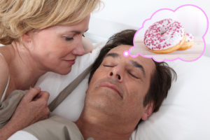 man dreaming of donuts